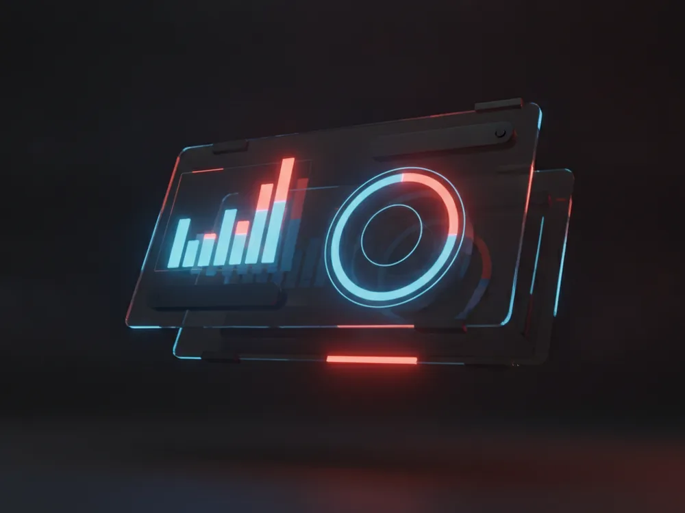 Dashboards: 3D illustration